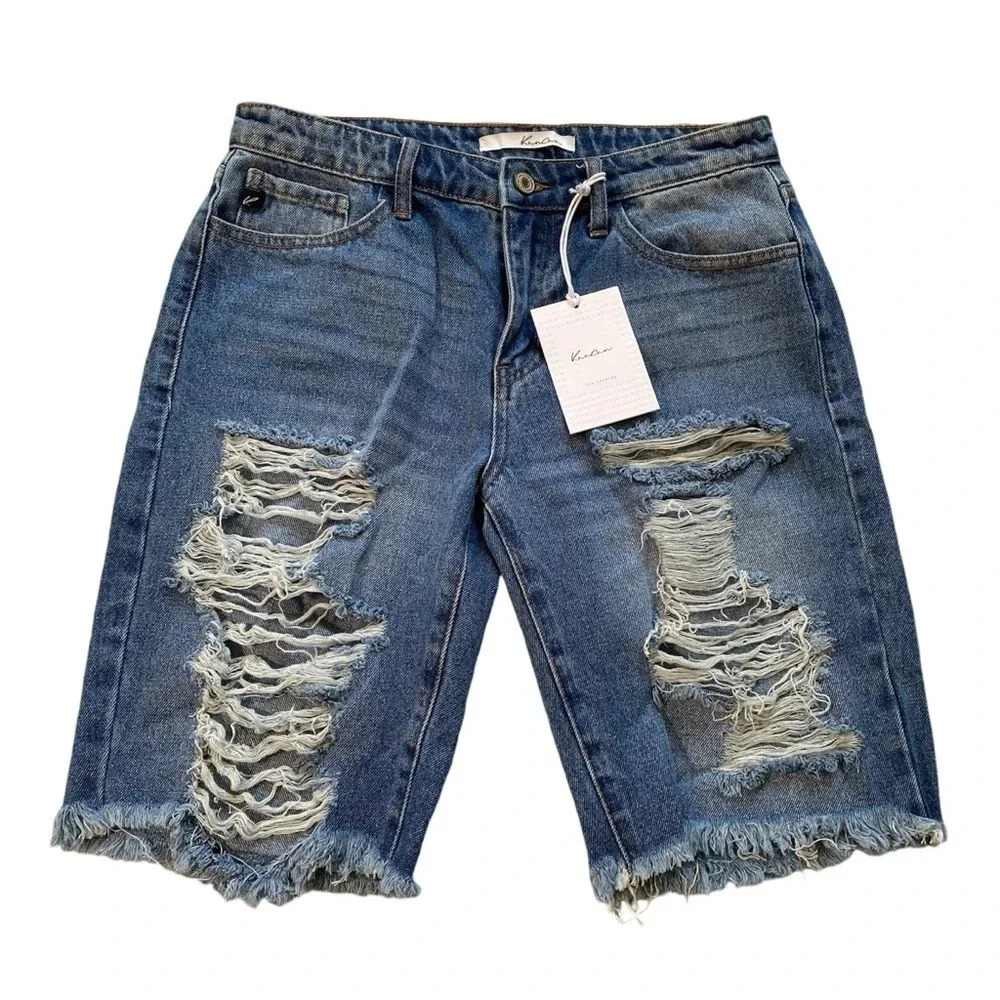 KanCan Ripped Denim Jean Shorts